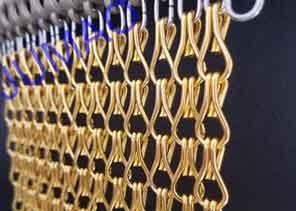 Quality 10mm × 24mm Metal Chain Link Curtains Golden String For Wall Coverings wholesale
