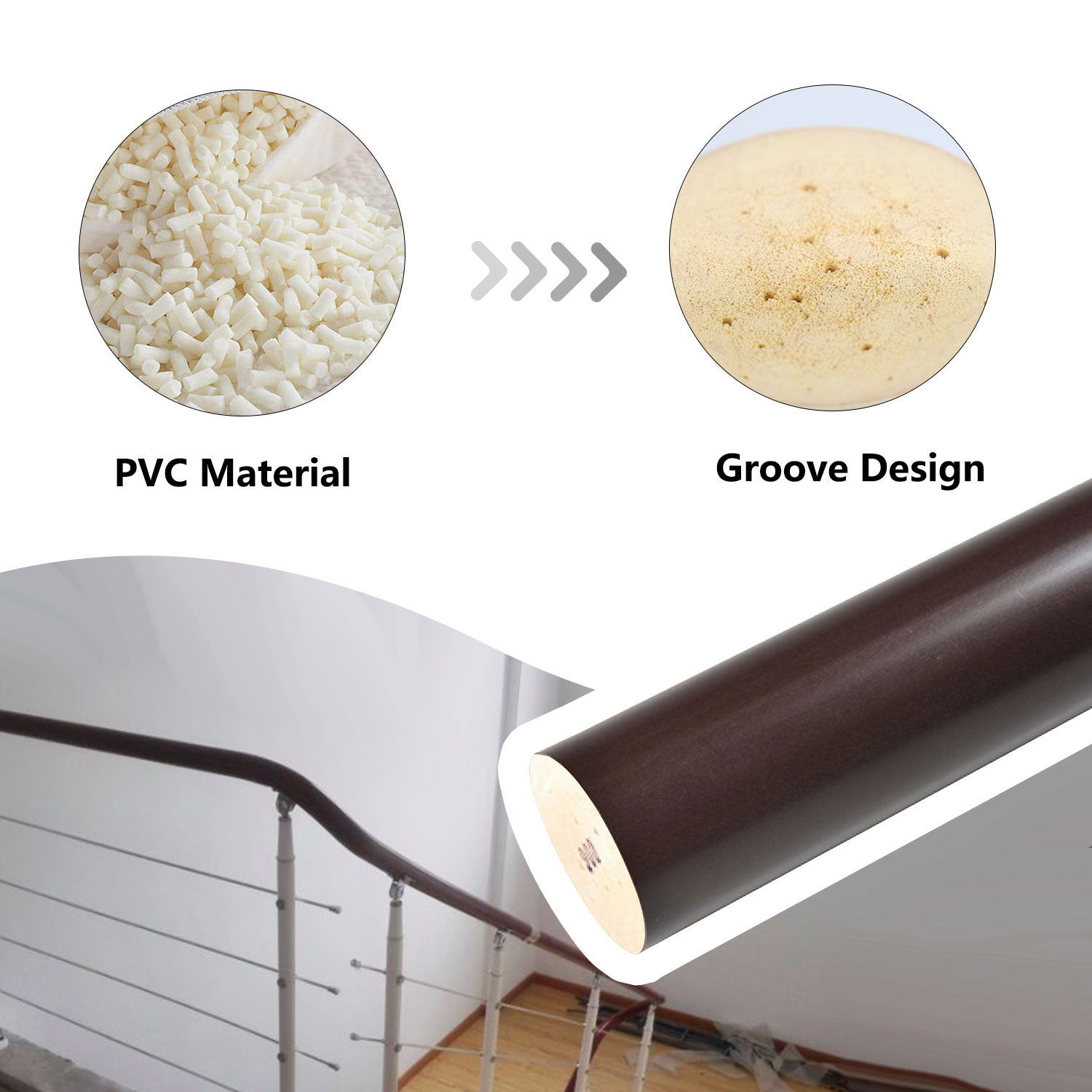 Item NO. SO45 45mm Round Handrail for Popular Decorative Railing and Stair Railing