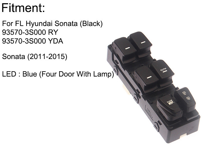 Auto Power window switch Front Left for Hyundai sonata four door with light 2011-2015 OE 93570-3S000 RY,93570-3S000YDA