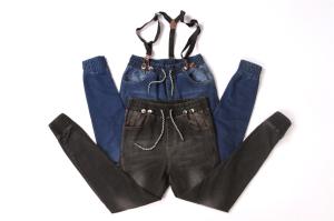 Quality Stockpapa Men's Denim Joggers Pants With Detachable Braces wholesale