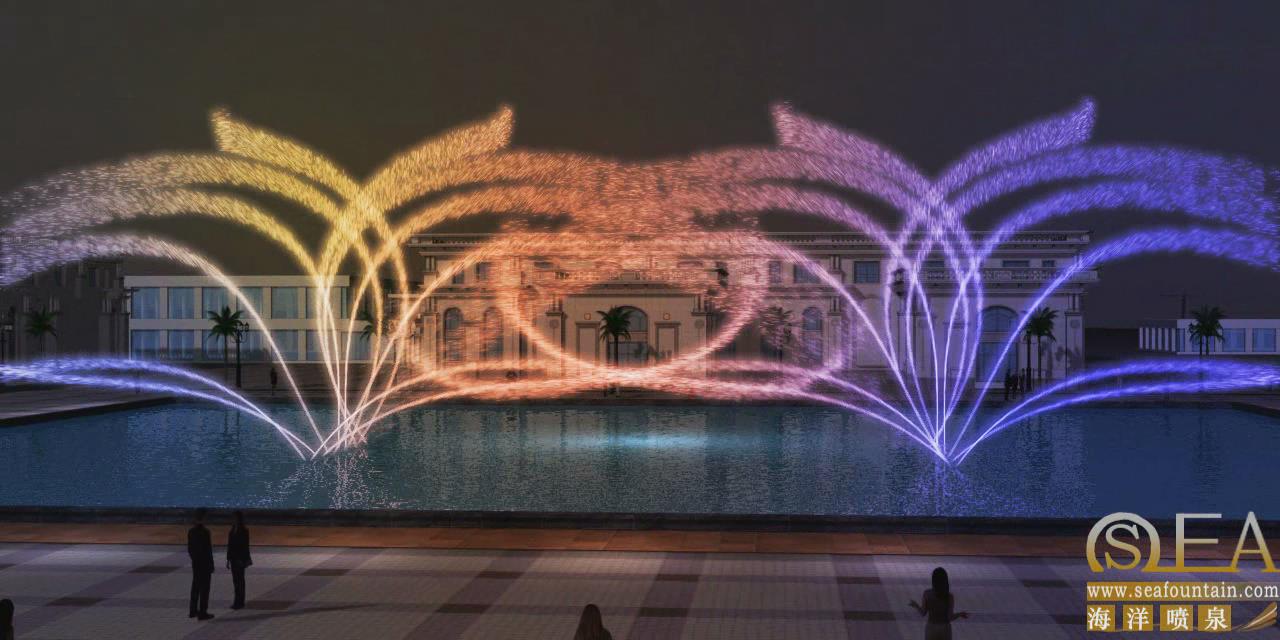 Seafountain design water fountain with landscaping led light