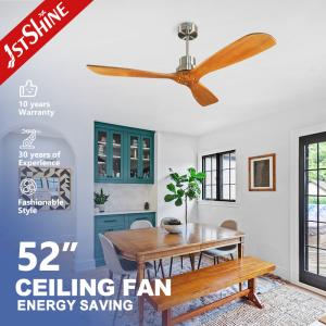 Quality 6 Speeds Choice Wood Ceiling Fan With Remote Control 3 Wooden Blade DC Motor wholesale