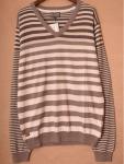 55% Silk Striped V Neck Sweaters