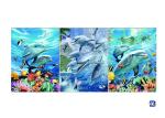 Wall Art 3D Lenticular Picture Flip Cute Cats And Dolphins With 12X17 Inches