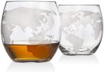 800ml Personalised Whiskey Decanter Globe Set With 2 Etched Globe Whisky Glasses