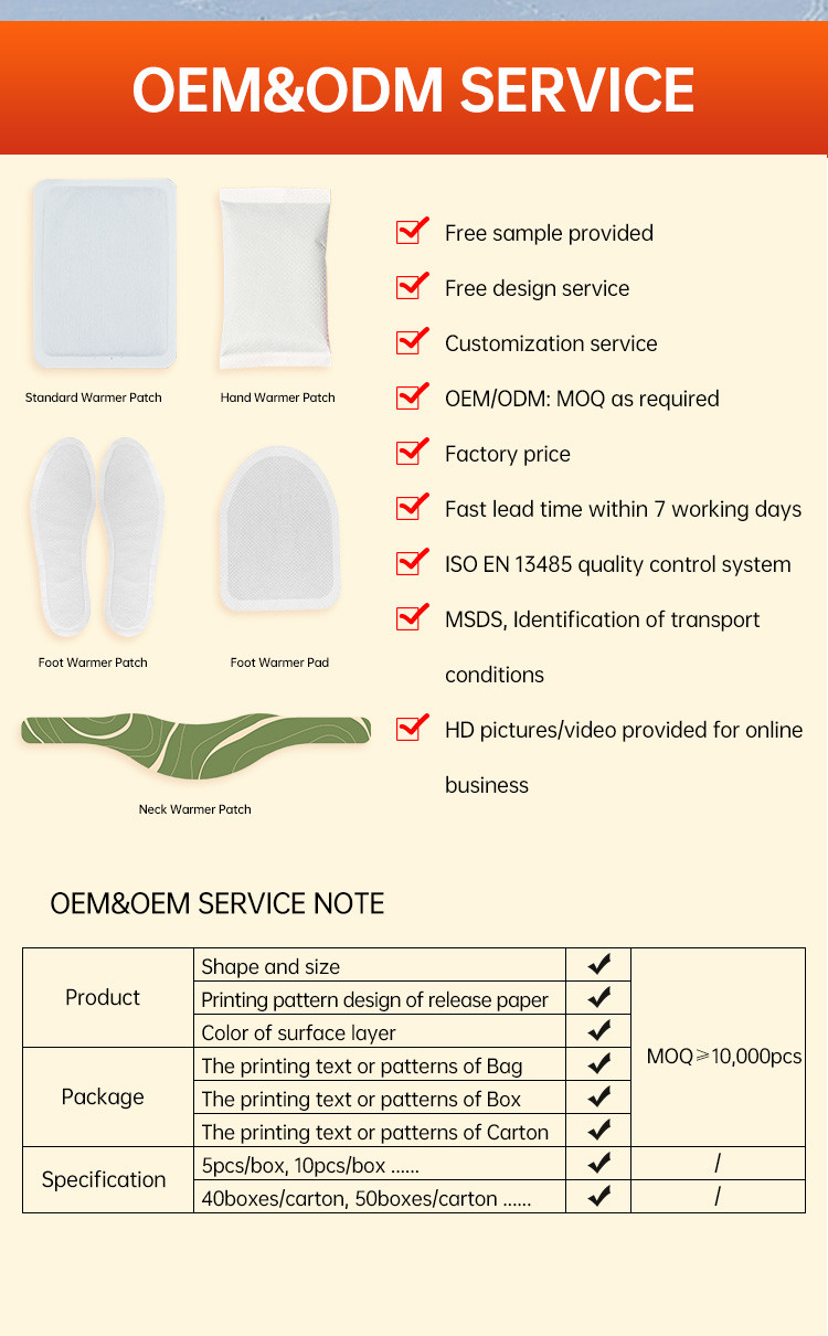 Disposable Toe Heat Pads Heating Warm Patch For Winter Customized
