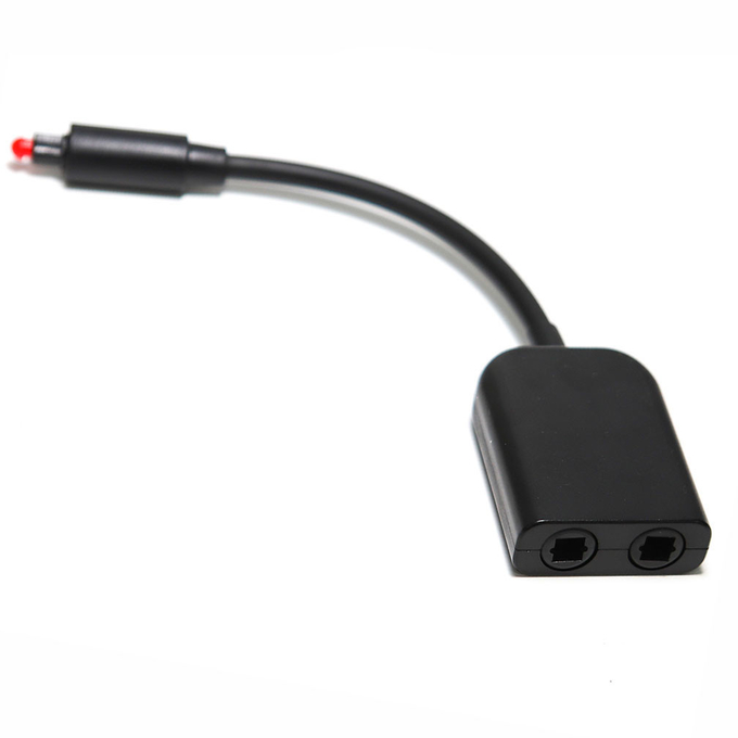Digital Toslink Fiber Optical Splitter 1 in 2 Out Audio Adapter Cable Signal Enhancement