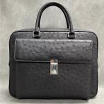 Authentic Real True Ostrich Skin Office Men Briefcase Top-handle Bag Genuine