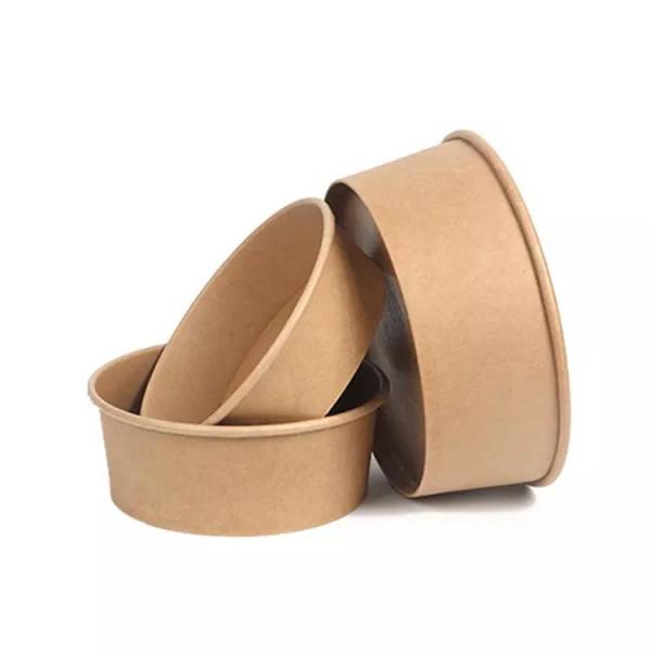 kraft Paper Bowls Environmentally friendly Brown Take Away 280gsm Disposable