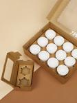 White Brown Mini Paper Kraft Pastry Boxes Cake Tasting With Compartments
