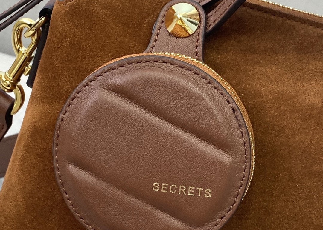 Bytheway soft cowhide genunie leather and deerskin Womens Luxury Handbag Circular pendant handbag