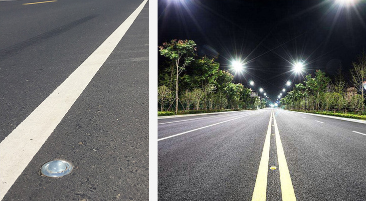 LED Tempered Glass Side Reflective Light Solar Road Stud For Road Cone customized