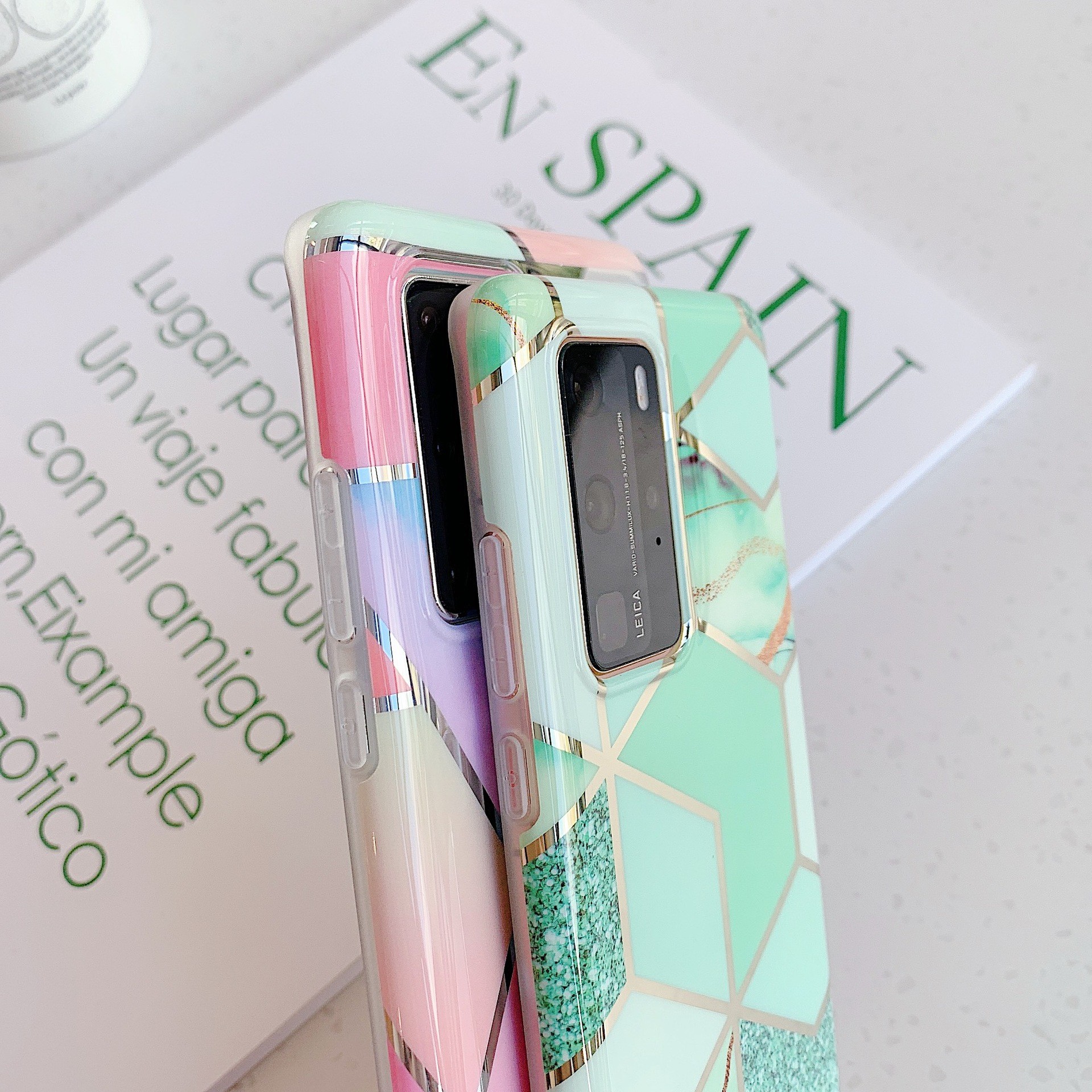 Shock Absorption Phone Case , Soft TPU Phone Cover High Protective Golden Foil Style