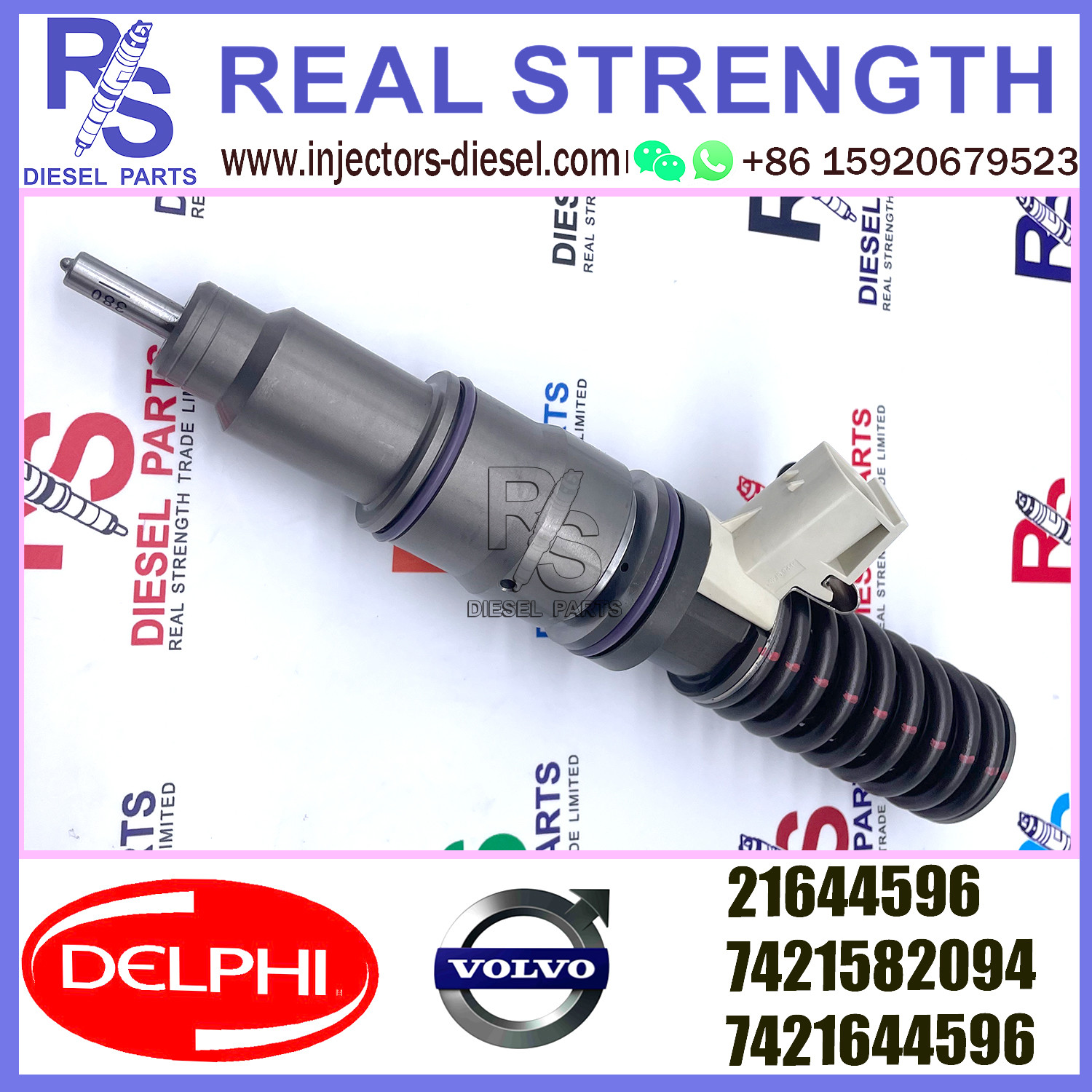 DELPHI 4pin injector 21644596 Diesel pump Injector V-O-L-V 21644596 7421582094 7421644596 E3.18 for RENAULT 11LTR EURO3 LO