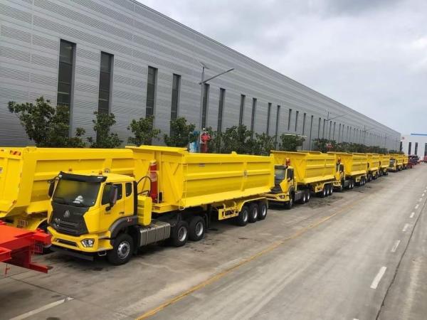 High Capacity 9t Grade Customized Durable Dumper Truck 3 Axles Rear Dump Semi