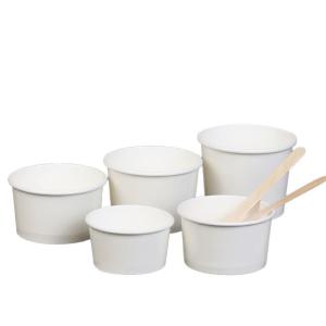 Quality White Ice Cream 9oz Biodegradable Takeaway ShallowDisposable Paper Bowl wholesale