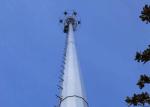 Conical / Round Steel Monopole Tower , 50m ISO Listed Telecom Steel Tower