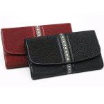Unisex Style Authentic Stingray Skin Women Long Wallet Lady Card Holders Genuine