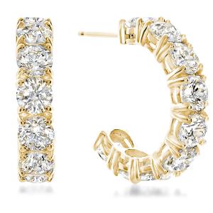 Quality Large White Diamond CZ Hoop Earrings for Anniversary Occasion in 925 Sterling Silver wholesale