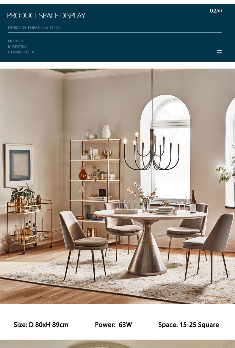 Retro Style Swoop Arm Chandelier Living Room Luxury American pendant lamp best lighting(WH-AP-570)