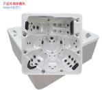 6 Persons Square Shape Whirlpool Tubs White Marble Spa Hot Tub With 45 Massage