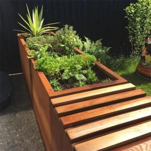 Quality Metal Trough Corten Steel Planter Bench For Streetscape wholesale
