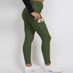 Green Printed Horse Riding Pants Nylon Full Seat Silicone Leggings With Phone