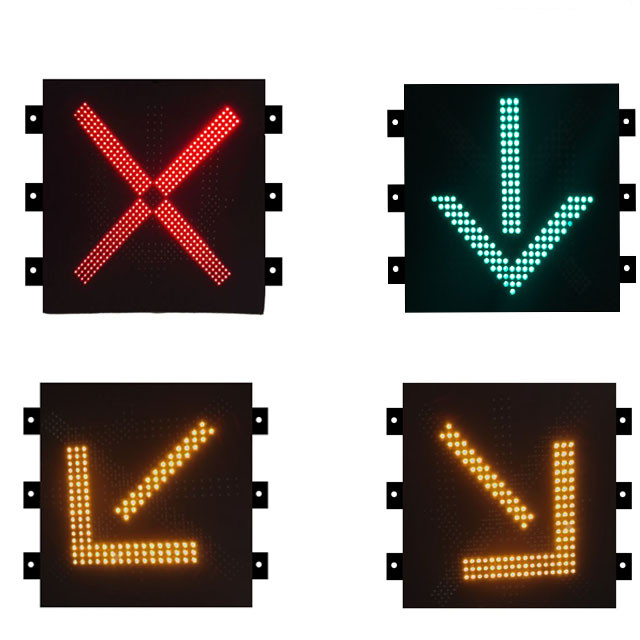 800*800mm LED Lane Control Signs Red Cross Green Arrow Signal