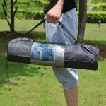Black Yoga Mat Carry Bag Exercise Fitness Carrier Nylon Mesh Center Adjustable