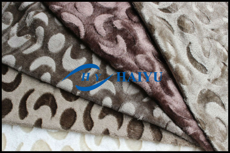 Commercial Non Slip Textile Upholstery Fabrics Embossed Minky Fabric