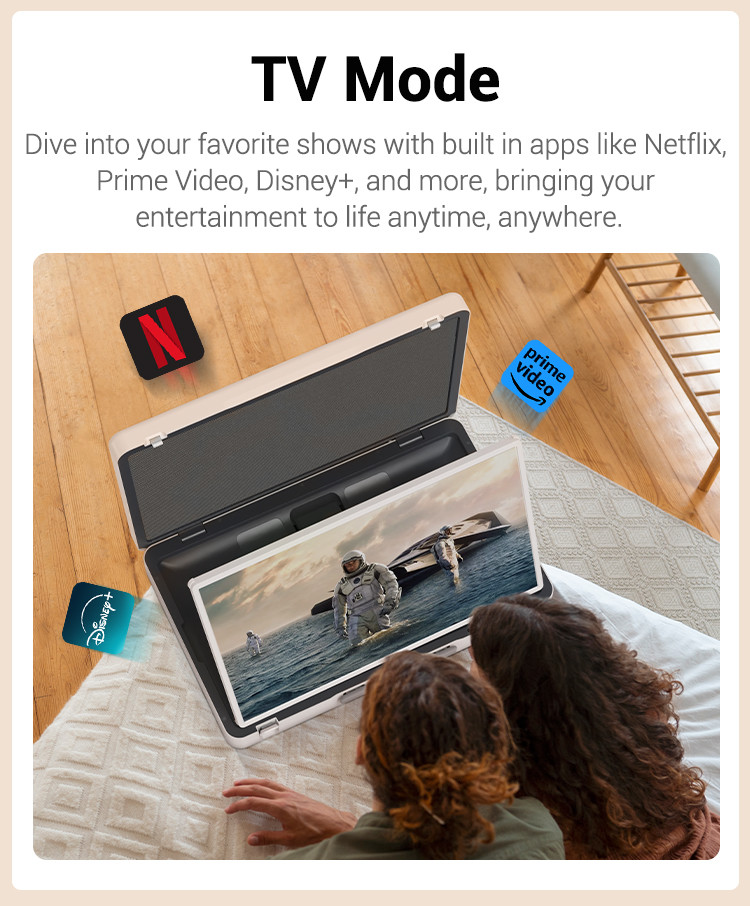 ELC Packgo Portable In Cell Touch Smart Tv Android 12 Smart Tv Briefcase