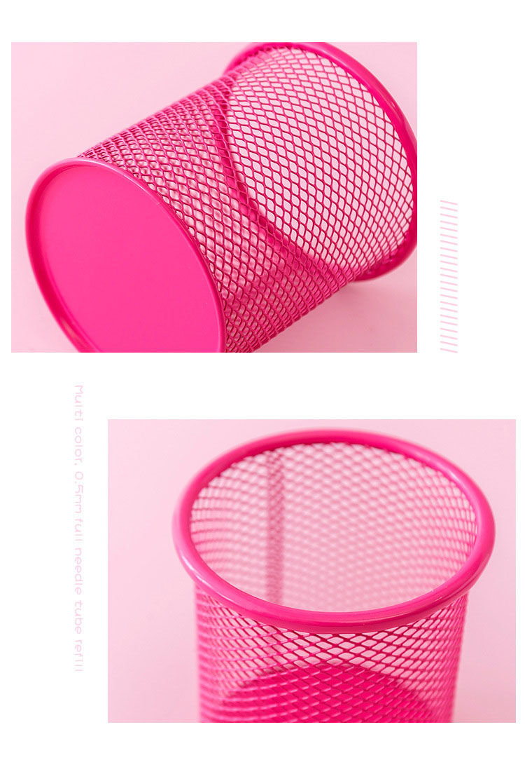 2022 Office Stand Cute Pen Container Desktop Personalized Metal Mesh Pen Holder in Green