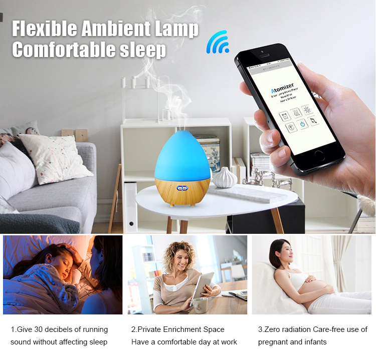 Eggs Shaped Scented Oil Diffuser , Essential Oil Humidifier With Bluetooth App Control