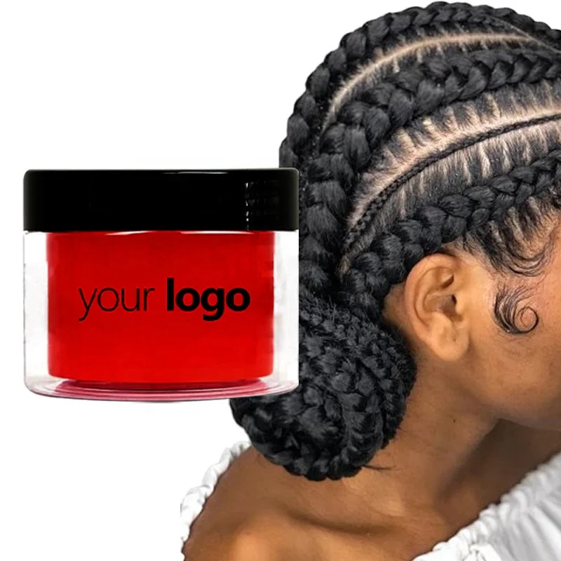 Private Label Custom Edge Control Braiding Gel Hair Pomade Wax Organic 4C Hair Extreme Strong Hold Edge Control