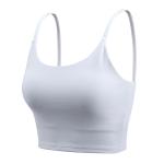 Workout Women High Impact Sports Bra Crew Neck Knitted Fabric