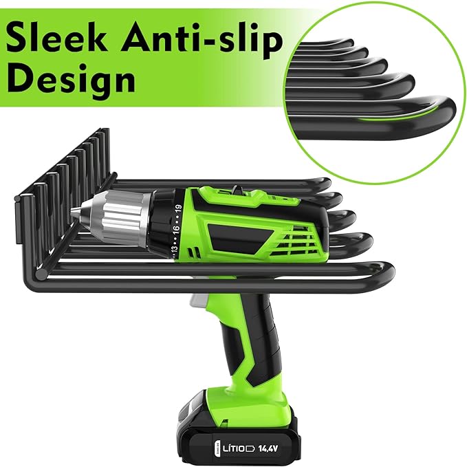 Wall Mount Cordless Tool Storage Rack with 410*195*50mm Holder Functional and Versatile