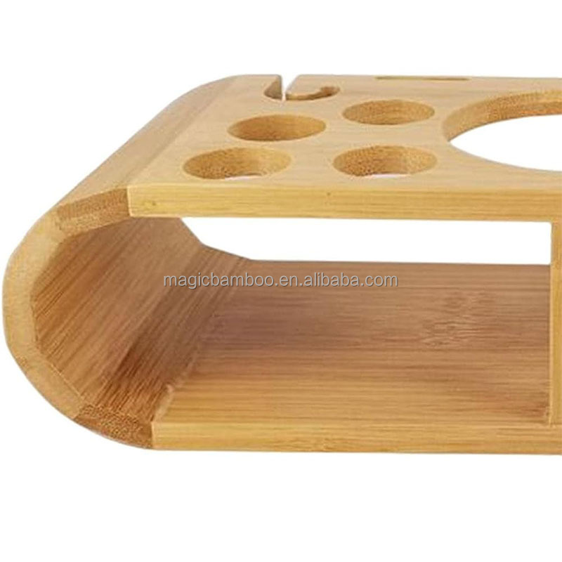 Portable Bamboo Kitchen Utensil Holder Rack Bar Tools Storage