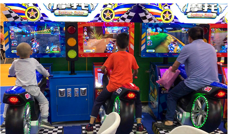 Coin Operated Racing Arcade Machine For Indoor Sport Amusement Parkour Motor
