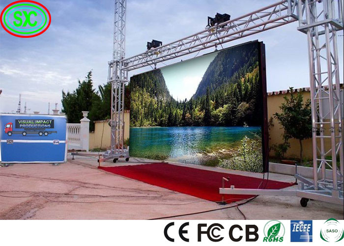 Die-Cast Aluminum Waterproof P8 LED Screen SMD 3535 3 15625dots/sqm Pixel Density 2500HZ/S Refresh Rate