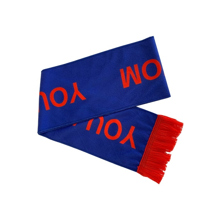 Customized Printed France Flag Scarf Plain Style polyester Material