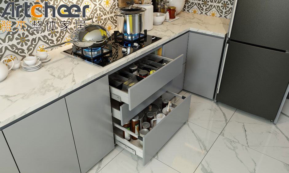 Sink Accessories Modular Kitchen Cabinets with Customized Size and Lacquer Finish