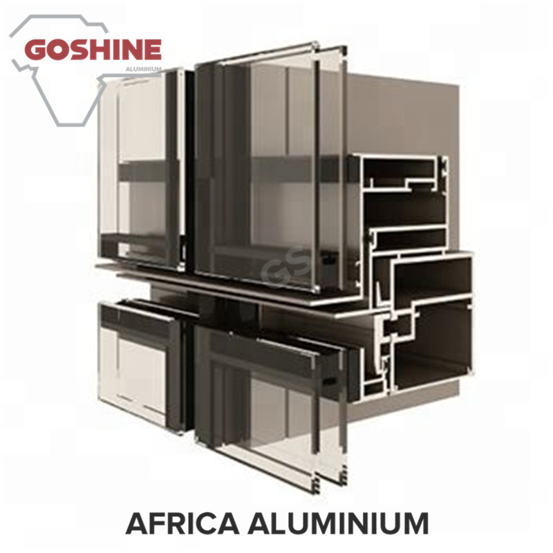windows and doors wall aluminium extrusion profiles accessories for West Africa