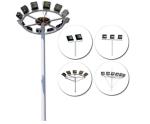 400w Led Solar Street Light high pole Factory area 12 lamp heads 25 meters lift