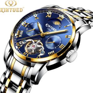 Quality KINYUED stainless steel waterproof automatic mechanical watch luminous mens mechanical watch wholesale
