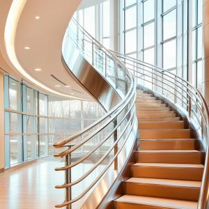 Quality Long-Lasting Stainless Steel Handrails with Toughened Glass Clamps for Staircases wholesale