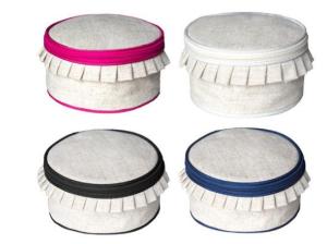 Quality Linen round jewelry case wholesale