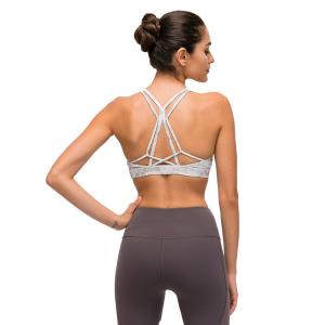 Quality Removable Padded Womens Sports Bra Naked Feel Gathered Without Steel Ring wholesale