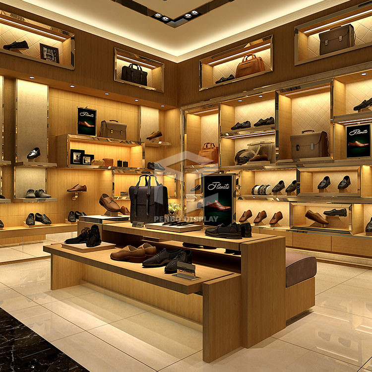 T4 LED Gold Shoe Display Racks Furniture 15mm MDF Spray Painted