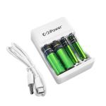 4 slots Fast USB Battery smart Charger AA AAA NiMH NICD Battery Plug-in Charger