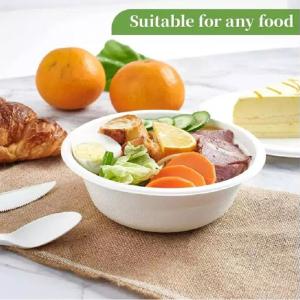 Quality Salad Compostable Biodegradable Soup Bowls With Lids Bagasse Fiber 16oz Disposable Bowls wholesale
